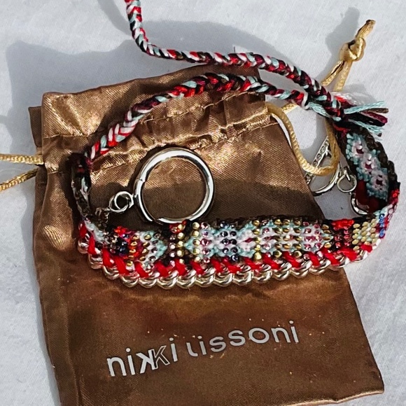 Nikki lissoni 🎁Boho Woven Bracelet Swarovski Crystal Chain Toggle Edge Cord🎁 - Picture 4 of 4